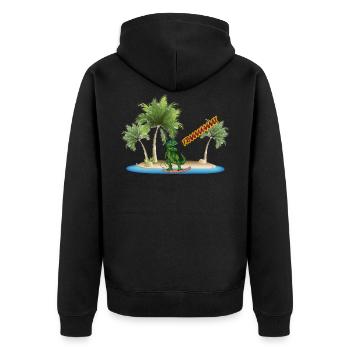 Islands Tropical TRAAAAAAAX - Unisex Premium Organic Zip Hoodie - black - Back - Nico (187cm)