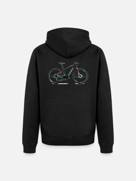 H Bike - Unisex Premium Bio Zip Hoodie - Schwarz
