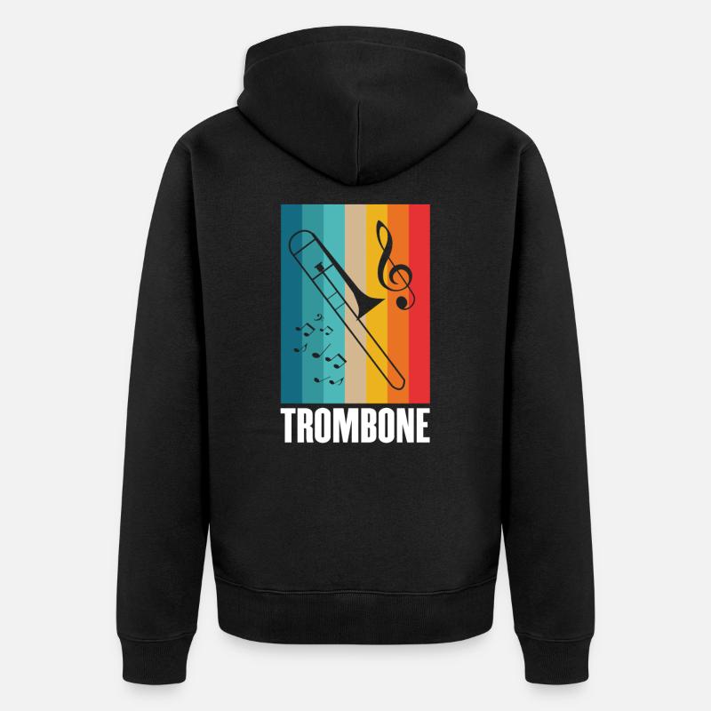Posaune - Unisex Premium Bio Zip Hoodie - Schwarz