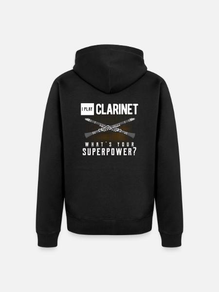 clarinet - Unisex Premium Organic Zip Hoodie - black