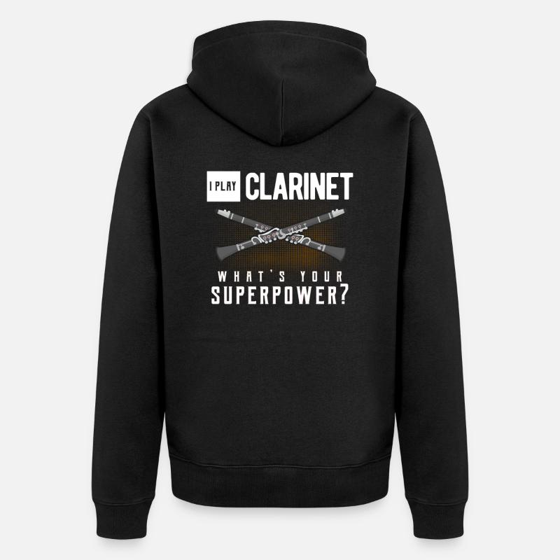 Klarinette - Unisex Premium Bio Zip Hoodie - Schwarz