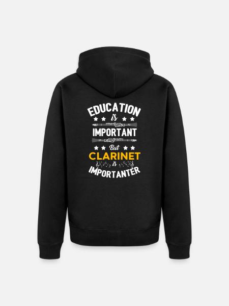 Klarinette - Unisex Premium Bio Zip Hoodie - Schwarz