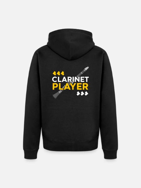 clarinet - Unisex Premium Organic Zip Hoodie - black