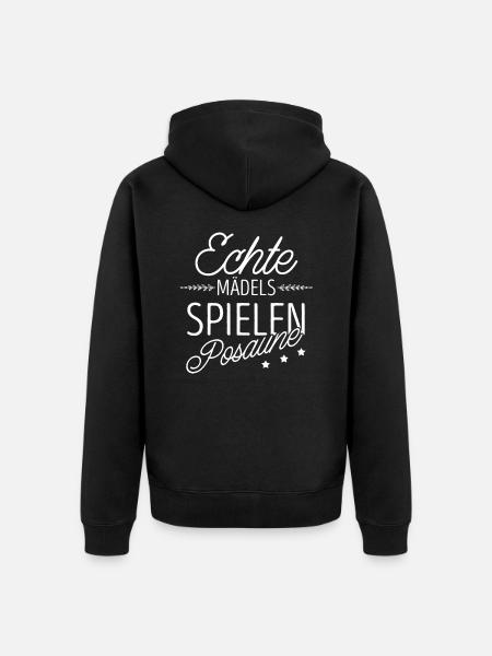 Posaune - Unisex Premium Bio Zip Hoodie - Schwarz