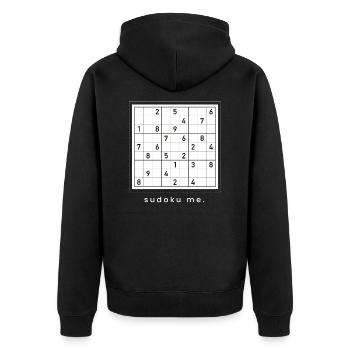 Sudoku Me Puzzle Japan Nerd Logic Math - Unisex Premium Organic Zip Hoodie - black - Back - Nico (187cm)