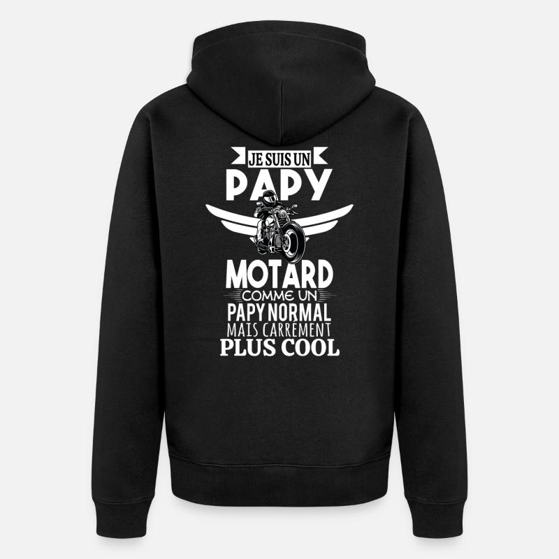 Papy motard moto - Veste à capuche bio Premium Unisexe - noir