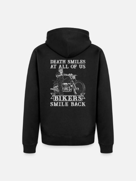 Bikers Smile Back - Unisex Premium Bio Zip Hoodie - Schwarz