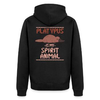 Platypus animal animal lover - Unisex Premium Organic Zip Hoodie - black - Back - Nico (187cm)