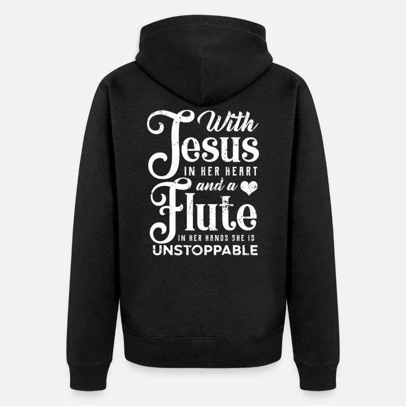 Flûte - Veste à capuche bio Premium Unisexe - noir