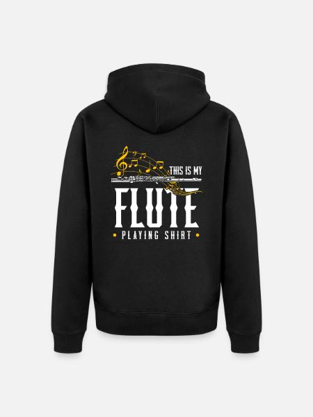 Flute - Unisex Premium Organic Zip Hoodie - black