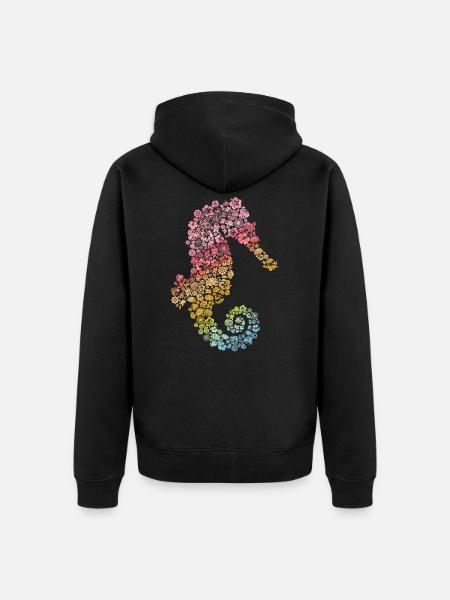 Seahorse - Unisex Premium Organic Zip Hoodie - black