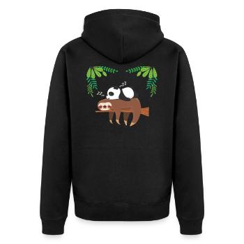 Panda paresseux lève-tard - Veste à capuche bio Premium Unisexe - noir - Dos - Nico (187cm)