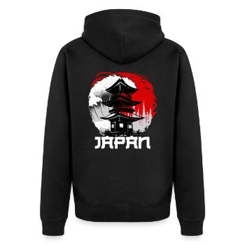 Japon - Veste à capuche bio Premium Unisexe - noir - Dos - Nico (187cm)