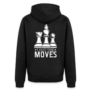 Échiquier d'échecs j'ai les coups - Veste à capuche bio Premium Unisexe - noir - Dos - Nico (187cm)