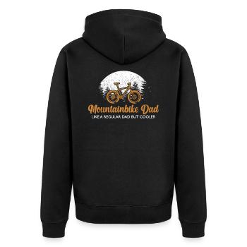 Papa de vélo de montagne | Idée cadeau papa de vélo de montagne - Veste à capuche bio Premium Unisexe - noir - Dos - Nico (187cm)