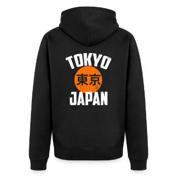 Japon - Veste à capuche bio Premium Unisexe - noir - Dos - Nico (187cm)