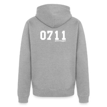 0711 StuttgartStadt Liebe - Veste à capuche bio Premium Unisexe - gris chiné - Dos - Nico (187cm)