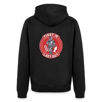 Firefighter Firefighter Gift - Unisex Premium Organic Zip Hoodie - black - Back - Nico (187cm)