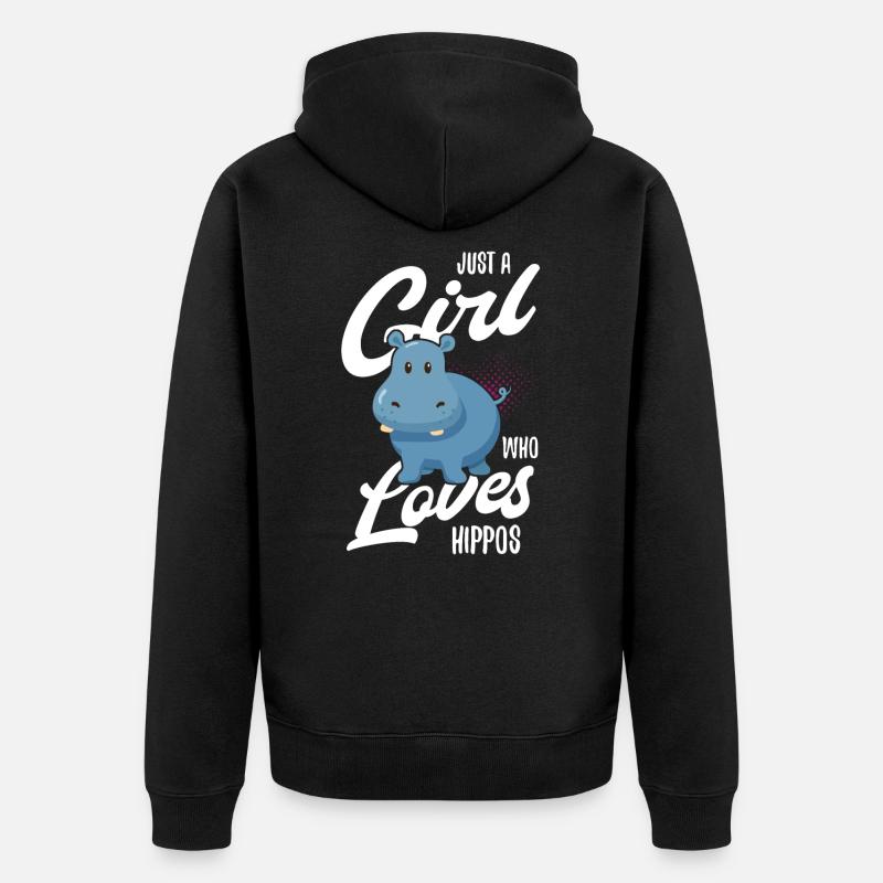 hippopotame - Veste à capuche bio Premium Unisexe - noir