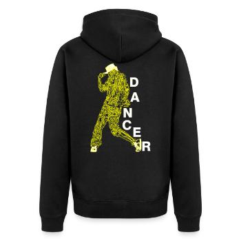 Tänzerin Tanzen Musik Spruch Tänzer Geschenk - Unisex Premium Bio Zip Hoodie - Schwarz - Hinten - Nico (187cm)