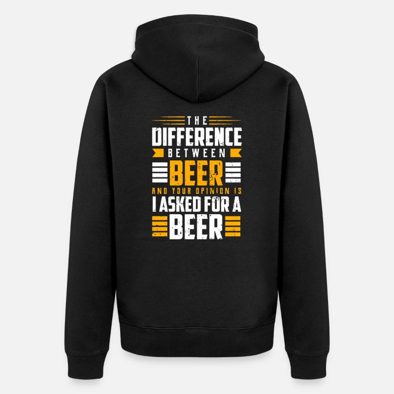 Bier - Unisex Premium Bio Zip Hoodie - Schwarz