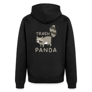 racoon - Unisex Premium Organic Zip Hoodie - black - Back - Nico (187cm)