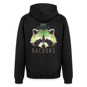 Raccoon animal - Unisex Premium Organic Zip Hoodie - black - Back - Nico (187cm)