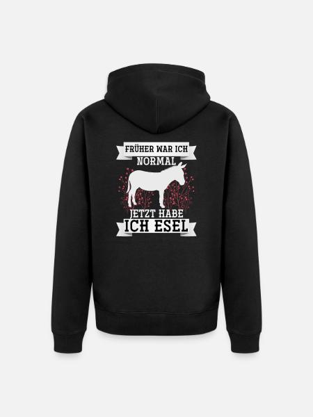 Esel - Unisex Premium Bio Zip Hoodie - Schwarz