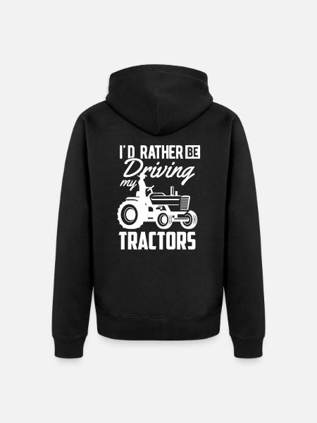 tractor - Unisex Premium Organic Zip Hoodie - black