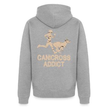 Canicross Addict - Veste à capuche bio Premium Unisexe - gris chiné - Dos - Nico (187cm)
