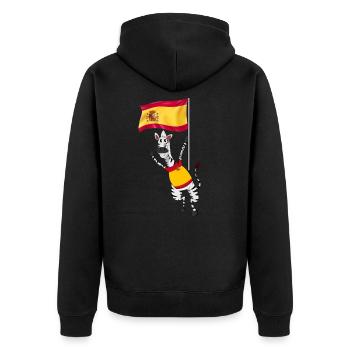 Spanien - Unisex Premium Bio Zip Hoodie - Schwarz - Hinten - Nico (187cm)