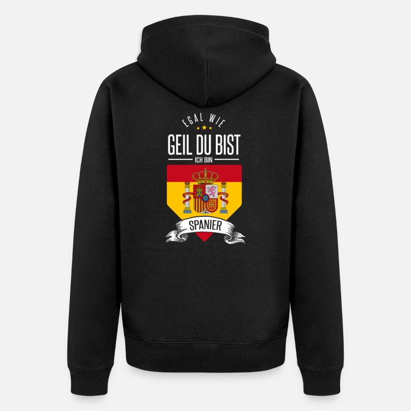 Spanien - Unisex Premium Bio Zip Hoodie - Schwarz