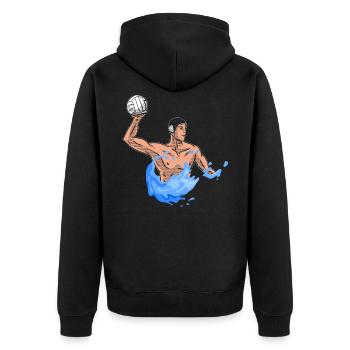 Water polo joueur de water-polo joueur de water-polo - Veste à capuche bio Premium Unisexe - noir - Dos - Nico (187cm)