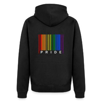 lgbt gay lesbisch regebogen pride - Unisex Premium Bio Zip Hoodie - Schwarz - Hinten - Nico (187cm)
