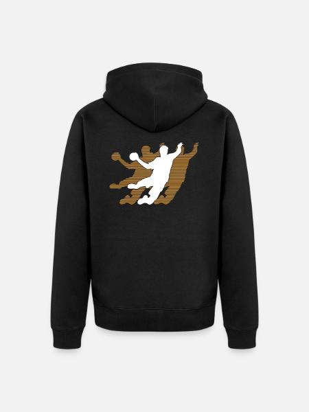 Handball player graphic - Unisex Premium Organic Zip Hoodie - black