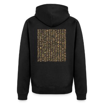 Pyramide égyptienne de hiéroglyphes égyptiens - Veste à capuche bio Premium Unisexe - noir - Dos - Nico (187cm)