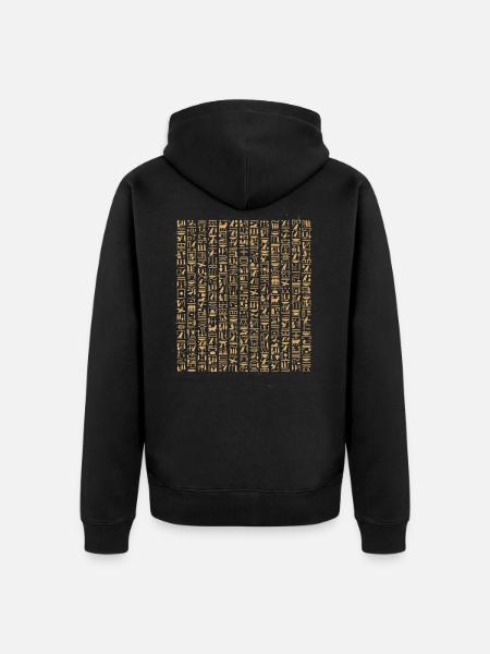 Egyptian hieroglyphics Egypt pyramid - Unisex Premium Organic Zip Hoodie - black