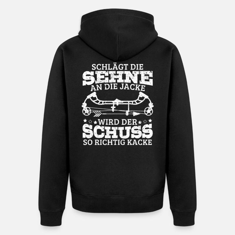 Bogenschießen Bogenschütze Bogen Compoundbogen - Unisex Premium Bio Zip Hoodie - Schwarz