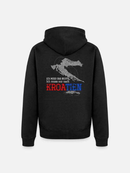 Kroatien - Unisex Premium Bio Zip Hoodie - Schwarz
