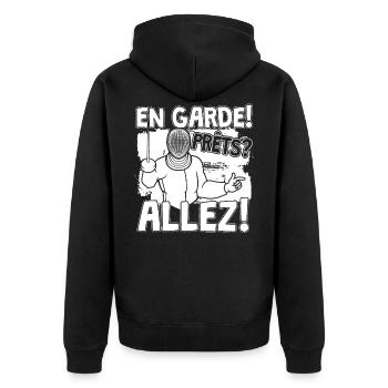 Fechten En Garde mit Degen - Unisex Premium Bio Zip Hoodie - Schwarz - Hinten - Nico (187cm)