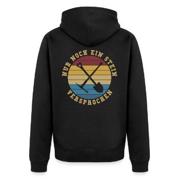 Nur Noch Ein Stein | Lustiges Geologen Geschenk - Unisex Premium Bio Zip Hoodie - Schwarz - Hinten - Nico (187cm)