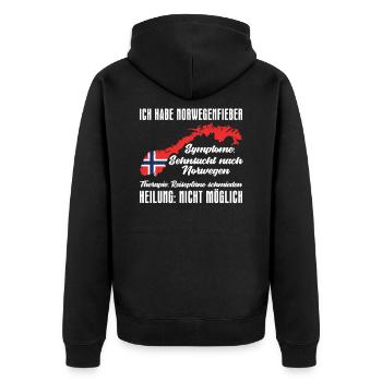 Norwegen Skandinavien Norweger - Unisex Premium Bio Zip Hoodie - Schwarz - Hinten - Nico (187cm)