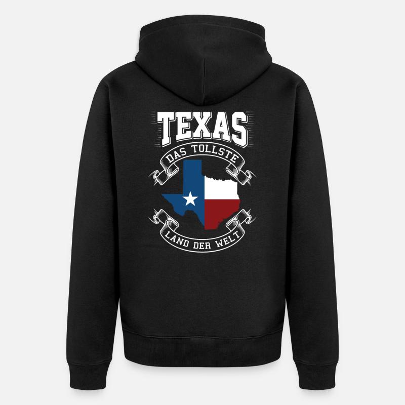 Texas - Unisex Premium Bio Zip Hoodie - Schwarz