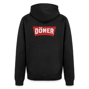 Döner Kebab - Unisex Premium Bio Zip Hoodie - Schwarz - Hinten - Nico (187cm)