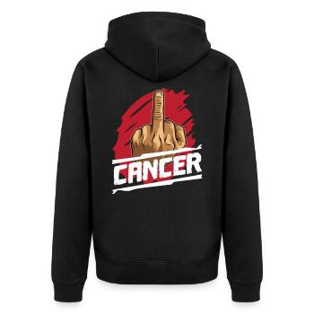 F... Cancer Krankheit Kampf gegen Krebs - Unisex Premium Bio Zip Hoodie - Schwarz - Hinten - Nico (187cm)