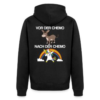 Krebs-Überlebender Chemotherapie Kampf gegen Krebs - Unisex Premium Bio Zip Hoodie - Schwarz - Hinten - Nico (187cm)