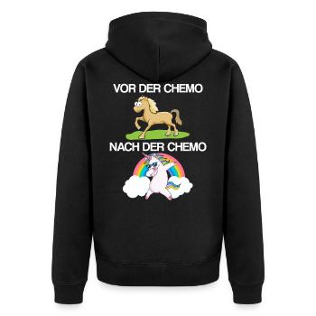 Chemotherapie Krebs-Überlebender Kampf gegen Krebs - Unisex Premium Bio Zip Hoodie - Schwarz - Hinten - Nico (187cm)