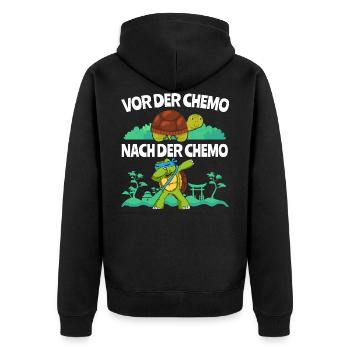 Krebs-Überlebender Kampf gegen Krebs Blutkrebs - Unisex Premium Bio Zip Hoodie - Schwarz - Hinten - Nico (187cm)