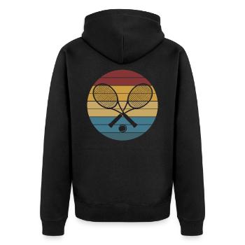 Raquette de tennis cool Retro Graphe - Veste à capuche bio Premium Unisexe - noir - Dos - Nico (187cm)