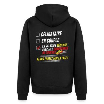 Humour Running Course à pied Cadeau - Veste à capuche bio Premium Unisexe - noir - Dos - Nico (187cm)